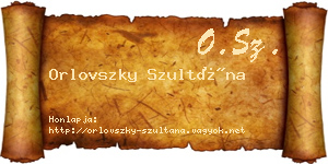 Orlovszky Szultána névjegykártya